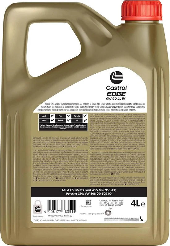 Castrol Edge 0w20 LL IV olie 4 liter
