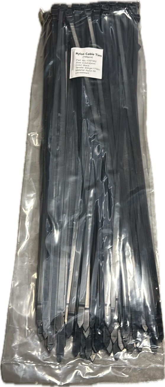 Colliers de serrage 9 x 530 mm – 100 pièces en nylon résistant aux UV | Colliers de serrage extra-résistants pour une utilisation intérieure et extérieure