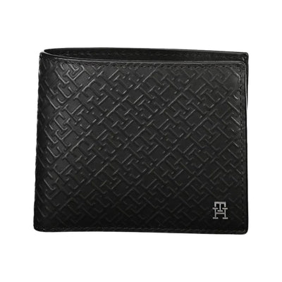 Portefeuille en cuir nappa à motif étiquette sur toute la surface