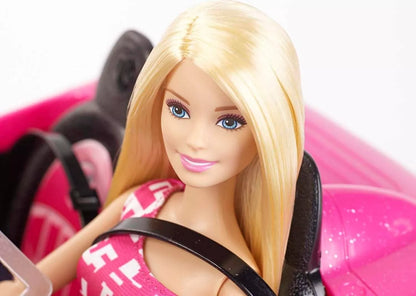 Poupée Barbie avec une voiture décapotable glamour – prête à jouer dans sa boîte d'origine