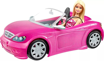 Poupée Barbie avec une voiture décapotable glamour – prête à jouer dans sa boîte d'origine